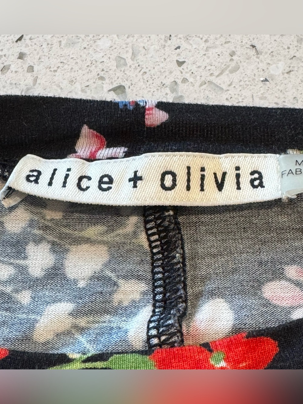 Alice + Olivia Delaina Floral Butterfly Long Sleeve Top Black Small - Picture 2 of 11